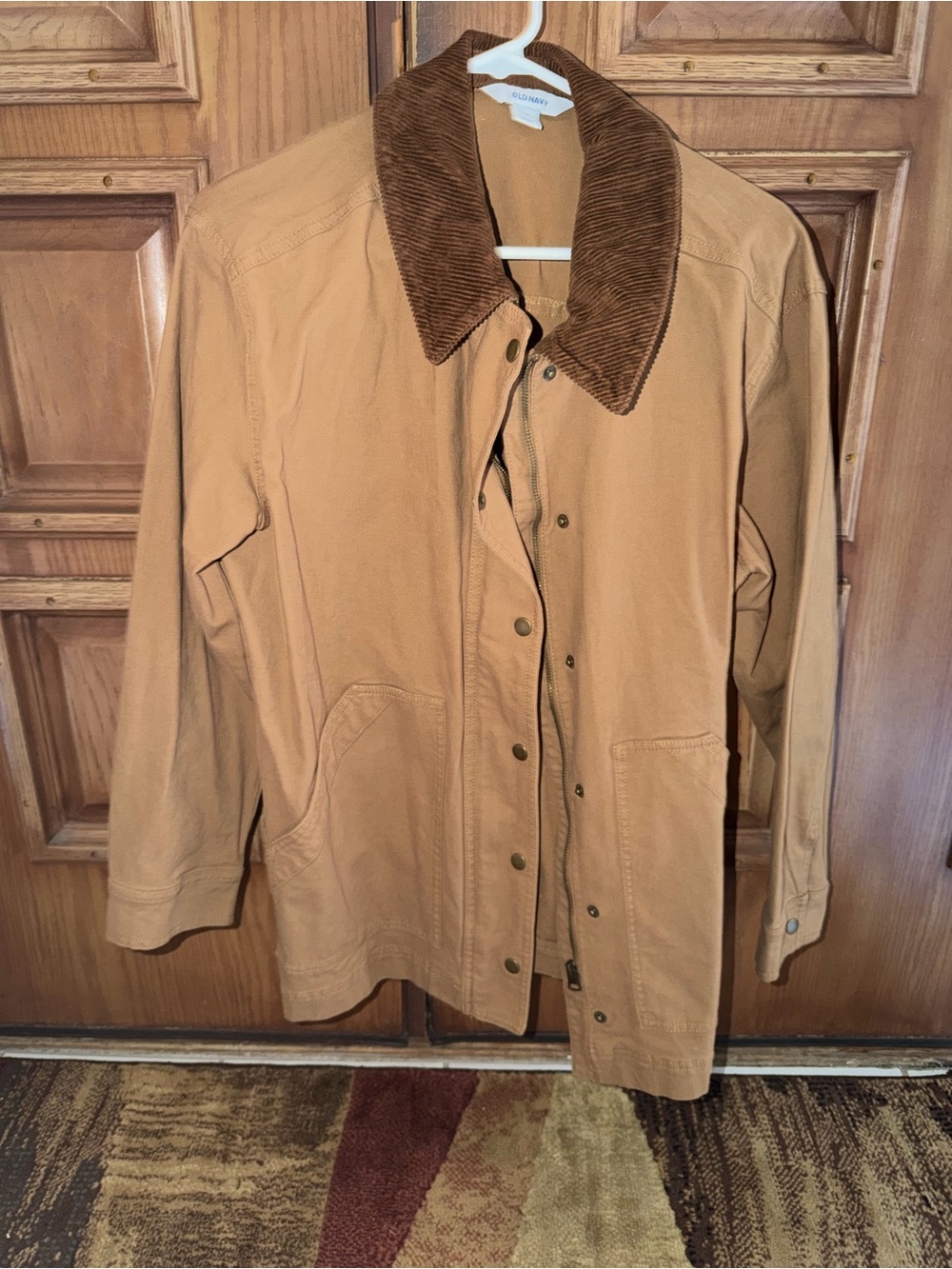 Old Navy Tan Jacket with Brown Corduroy Collar